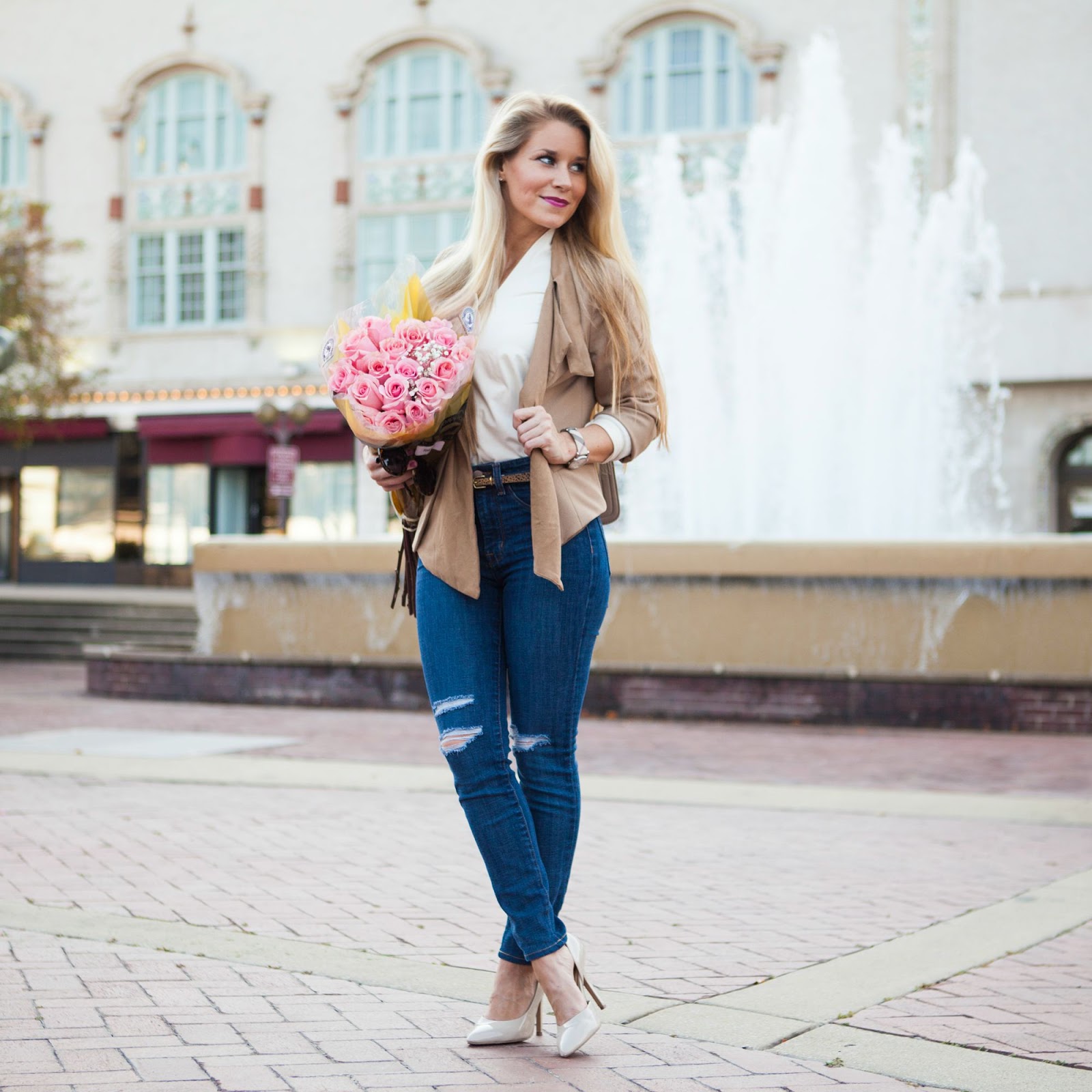 business casual outfit with jeans