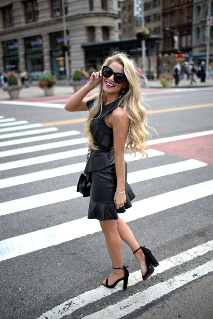 Leather Dress with Ruffles in NYC - Welcome to Olivia Rink